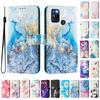 Ocean Colored Marble Luxury Painted Leather Case Wallet Book Style Cover for Oppo A72/A52/A92 4G,A36 4G,Reno 8/9,Realme 8/9/10/11/12...
