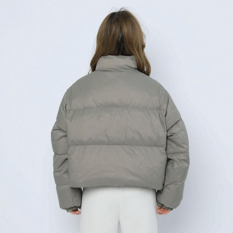 Зимнее женское пальто, однотонное, простое, утолщенное, с коротким воротником-стойкой, куртка из утиного пуха