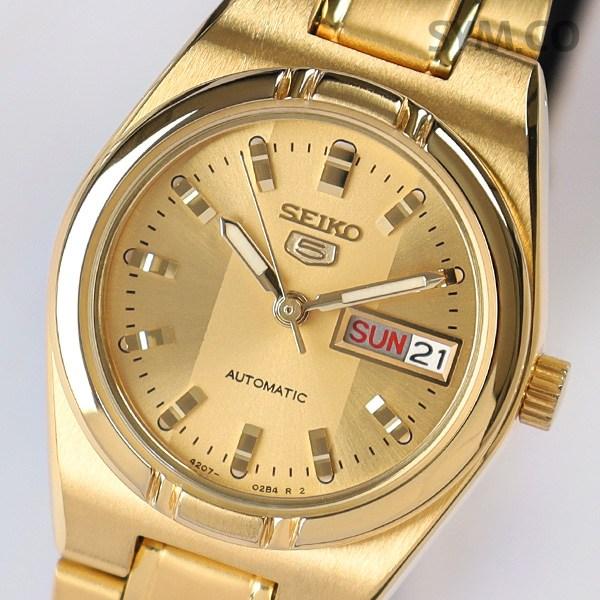 Seiko 5 Женские автоматические часы Day-Date Classic Gold Metal SYM600K1