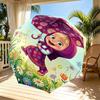 Masha and the Bear Print Automatic Open Close Umbrella, Portable Foldable Umbrella, for Outdoor Commute Camping Trip, Ideal Birthday Gift