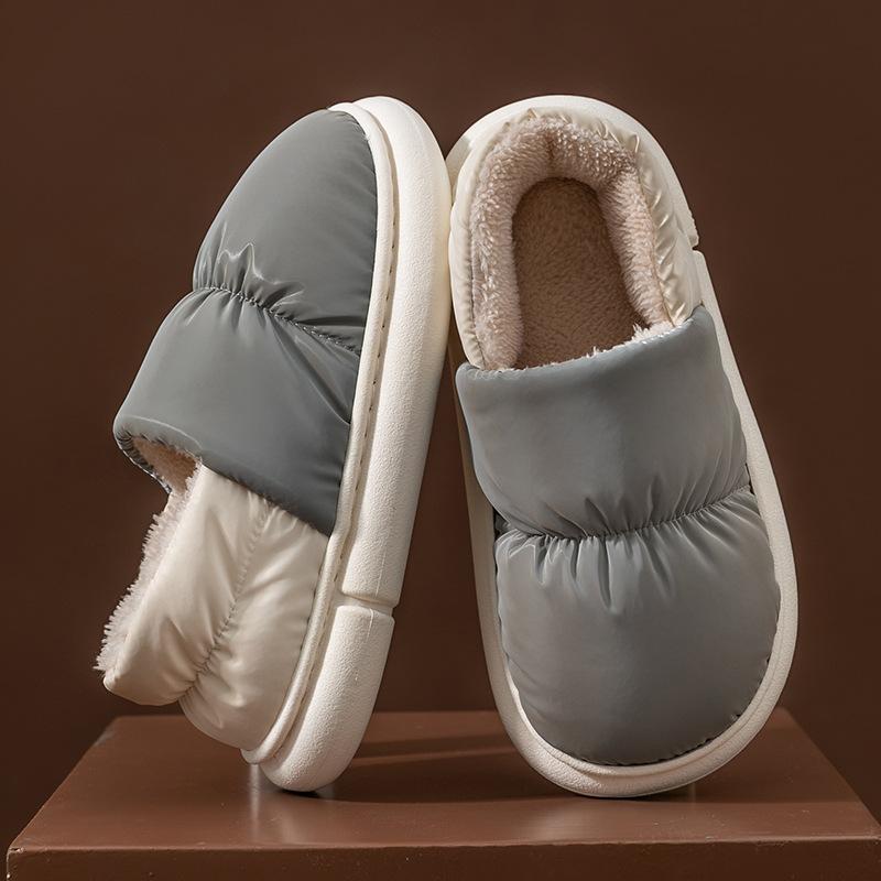 Cotton Slippers Women's Winter Bag Heel Velvet Home Indoor Warm Thick-soled Waterproof Postpartum Confinement Cotton Shoes