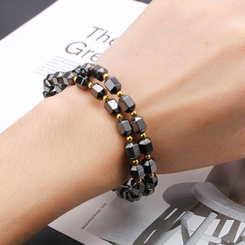 Simple Classic Health Energy Healing Therapy Beaded Magnetic Hematite Necklace for Men and Women Jewelry