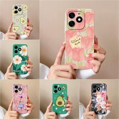 Чехлы для Tecno Spark 20 20C Pop 8 Pova 6 Pro Itel A18s A70, задняя крышка с красивым цветком авокадо, матовый силикон, мягкая защита камеры, модные сумки для телефонов