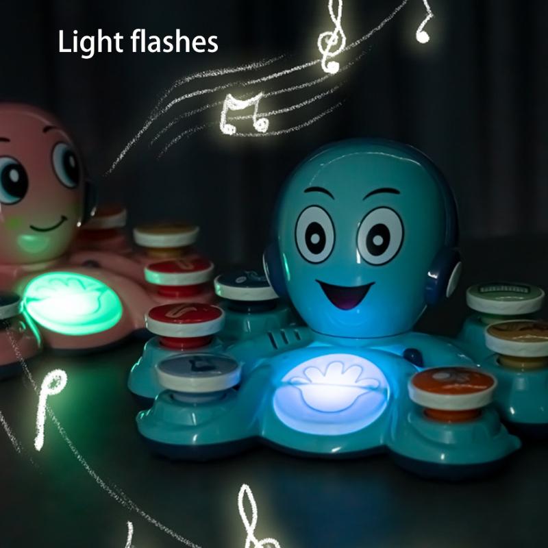 Детская звуковая игрушка Электрический многофункциональный барабан 3-в-1 для малышей с 28 мелодиями и светом Детская развивающая игрушка