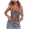 Women's Sexy Sleeveless V-neck Backless Leopard Print Suspender Vest
