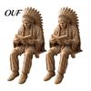 Mantel Accent Pieces Native American Reader Shelf Sitter Figurine, Resin Sitting Reading Statue, Figurine for Book Lovers Bookshelf Edge Decor Library