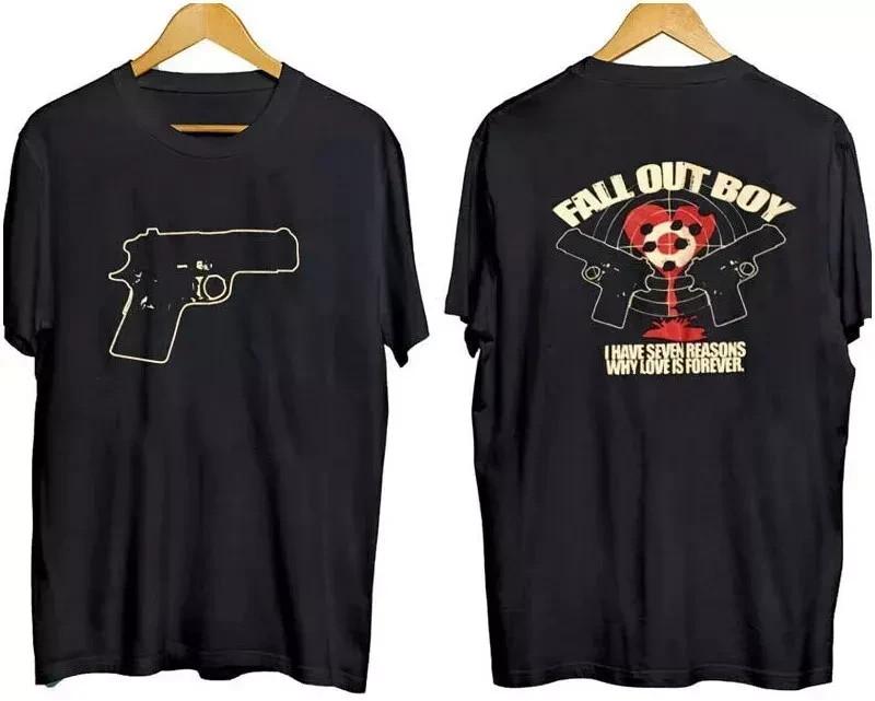 Fall Out Boy Tour 2 Sided Vintage Y2K Graphic 100% Cotton Shirt S5XL Unisex T-Shirt