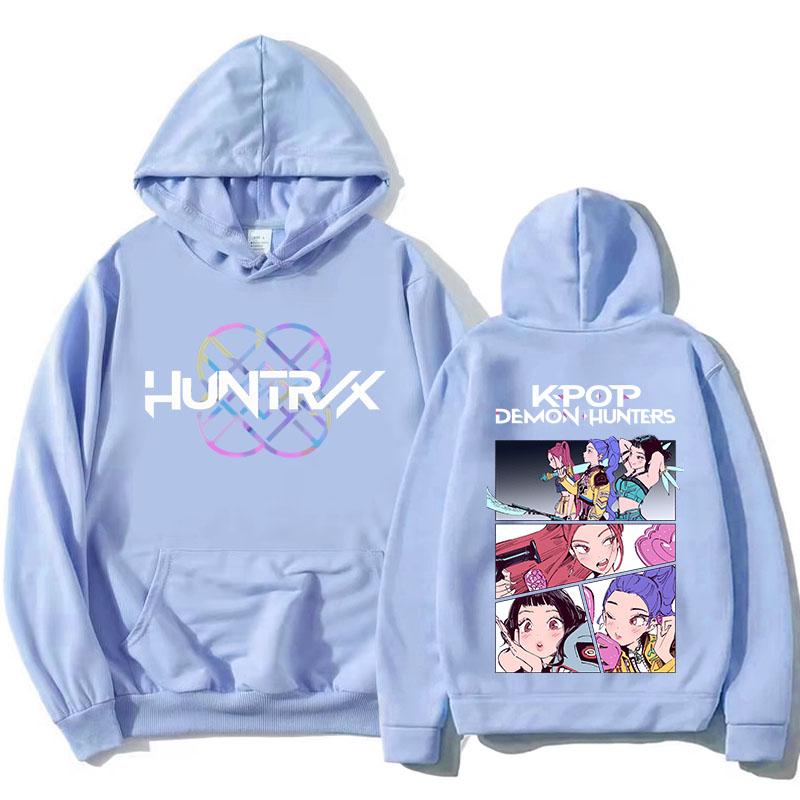 K-Pop Толстовки Охотники на демонов С длинным рукавом Модные толстовки с капюшоном Забавные мультяшные графические пуловеры Повседневная женская одежда