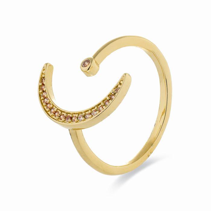 Bague - LUXENTER - Bb - Or jaune 18k - Zircone cubique - Largeur 16,5 mm