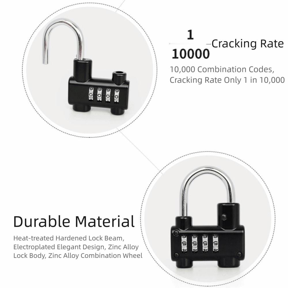 4 Dial Digit Combination Padlock Waterproof Digit Combination Lock Security Code Lock Travel