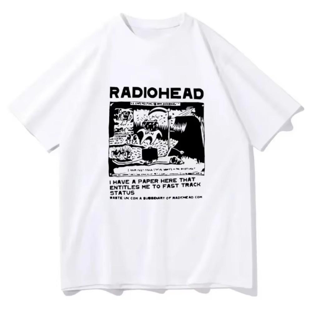 Radiohead T-Shirts Indie Anime T-Shirt Letnia Męska Koszulka Z Wysokiej Jakości Popularnej Bawełny Women's Clothing