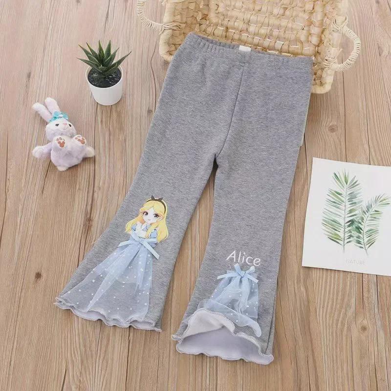 2023 Spring & Autumn Girls' Bell-Bottom Pants - Trendy Western-Style for Little Girls