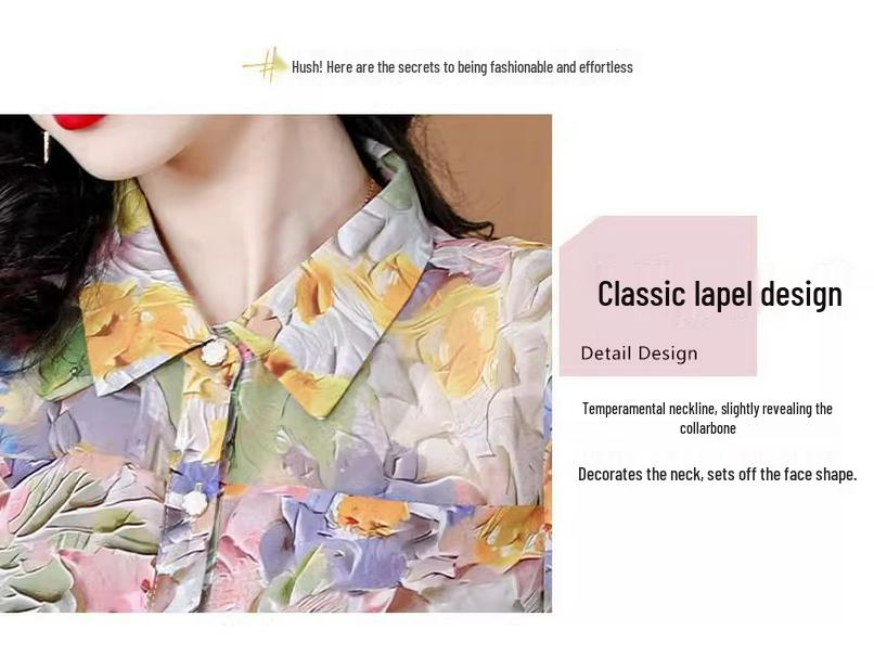 Женский свободный шифоновый топ со средним рукавом: Летняя мода 2024 - Универсальный и приталенный крой, Идеально для изысканного образа