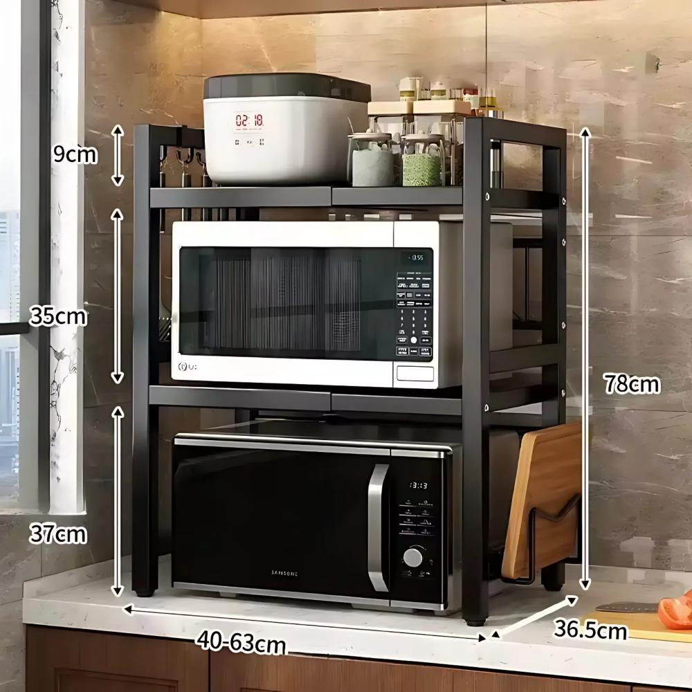 Adjustable Shelf Over the Microwave, Stand for Loft Kitchen, 2-Tier [Polkam4]