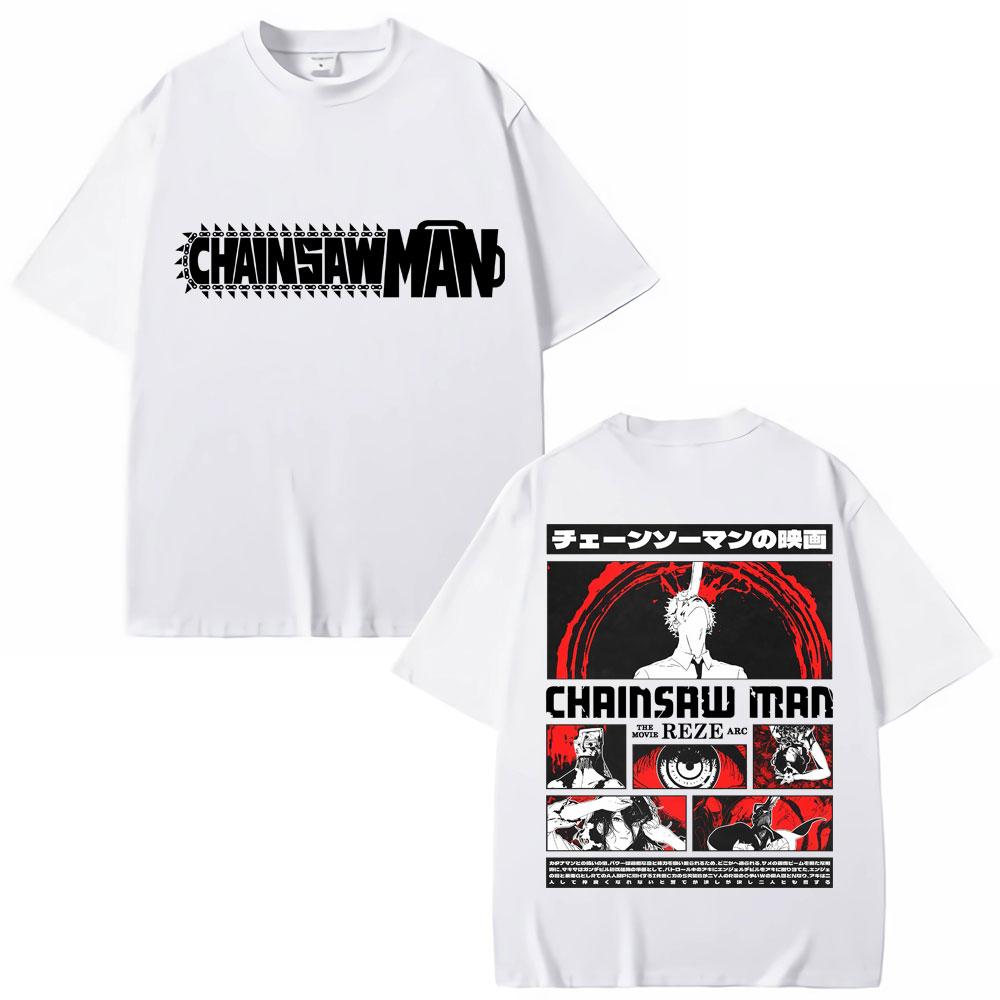90s Japanese Anime Chainsaw Unisex Graphic T Shirt Unisex Women Fashion Vintage Cartoon Tshirt Oversized Cotton Casual Summer Tshirts