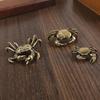 Solid Brass Crab Ornament: Retro Fortune Tea Pet for Home or Office Decor
