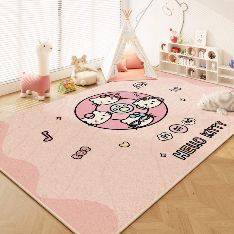 Милый мультяшный коврик Hello Kitty для гостиной, спальни, кухни, прихожей, нескользящий, моющийся, для домашнего декора, подарок для девочки.