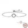 Trendy 925 Sterling Silver Glittering Round Circle Chain Link Strand Bracelets For Women Sterling Silver Jewelry