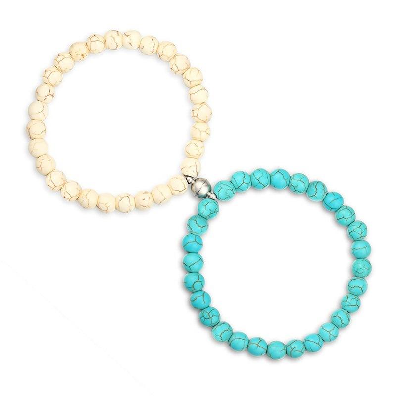 JYL TS Bracelet Couple's Magnetic Beaded Attracts True Love & Eternal Bond