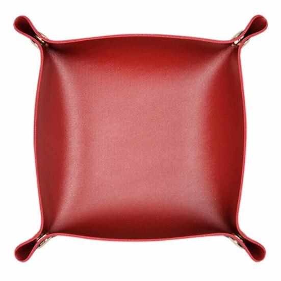 Practical Faux Leather Fashion Anti-slip Desktop Jewelry Cosmetic Plate Tray Key Plate