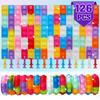126 PCS Pop Bracelet it Fidget Toys Pack, Fidget Bracelet Birthday Party Gifts, Decompression Wristband with Autistic & ADHD,Fidget Wristband as