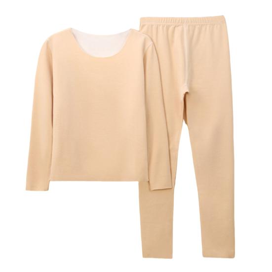 2 шт./комплект зимнее женское термобелье комплект круглый вырез бесшовный длинный рукав