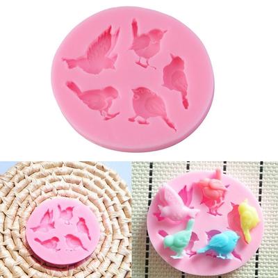 DIY формы 3D птицы силиконовые шоколадные помадки торт свечи мыло формы формы