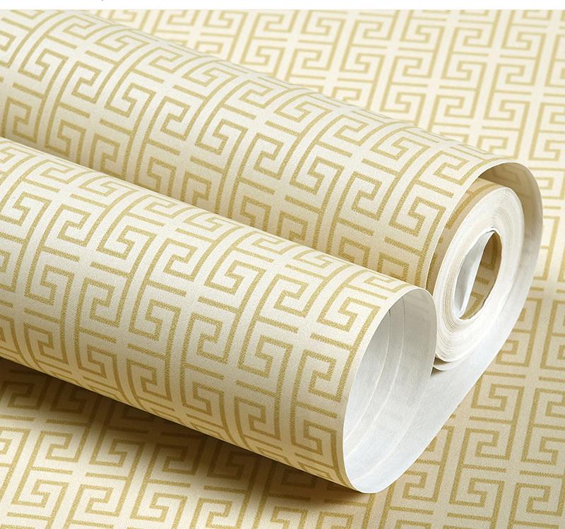 Modern Geometric Lattice Non-woven Fabric Wallpaper Living Room Bedroom Background Chinese Retro Style Classical Zen Wallpaper