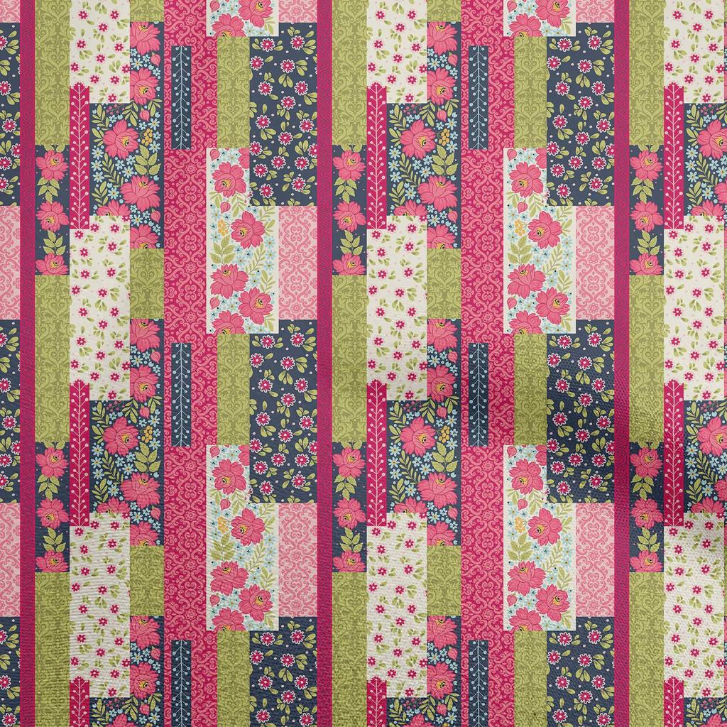 oneOone Cotton Flex Fuschia Pink2 Fabric Floral Sewing Craft Projects Fabric Prints By Yard 40 Inch