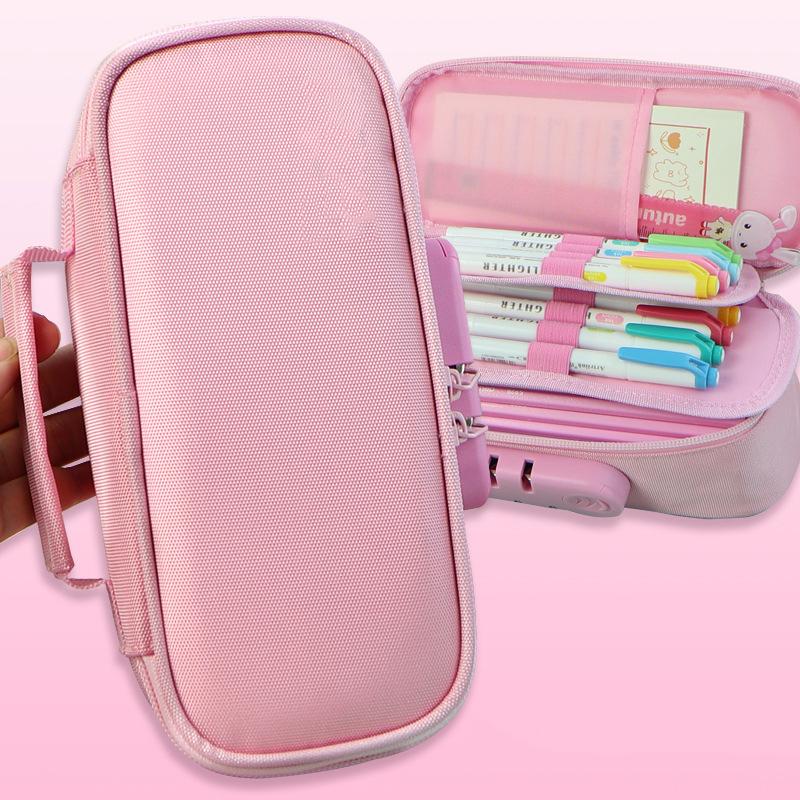 Холщовый пенал на кодовом замке, для канцелярии