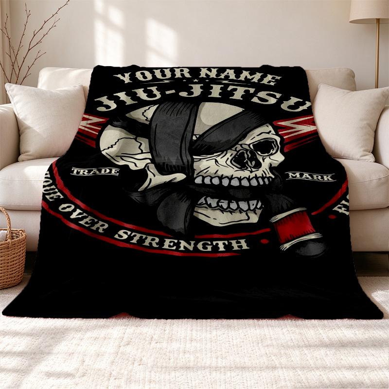 Jiu Jitsu Customizable name outdoor blanket soft cozy and warm Multi-purpose office blanket outdoor camping and travel blanket all