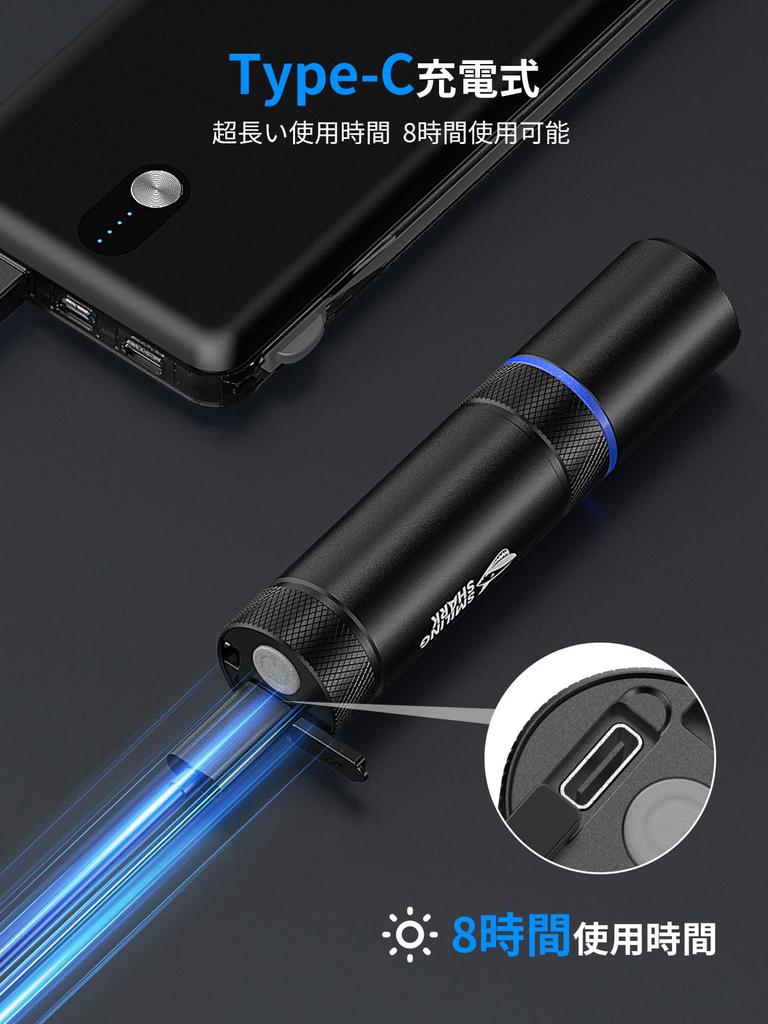 Улыбающаяся акула F1 LED Hand Высокая яркость 4 режима зума Изготовлен из абразивного материала Легко использовать на открытом воздухе в горах Ночь стихийных бедствий Аварийная ситуация Японское руководство по эксплуатации