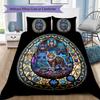 Cat Kingdom Mandala Pattern Bedding,Quilt Set Quilt Cover Pillowcase Home Birthday Gift (1 * duvet cover + 2 * pillowcase, without core)