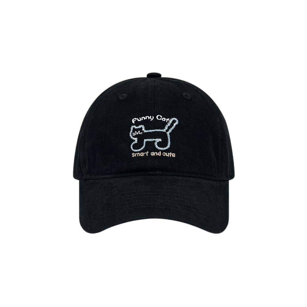 Adjustable Sunscreen Baseball Cap Breathable Cotton Peaked Hat Cat Embroidered Cap Unisex