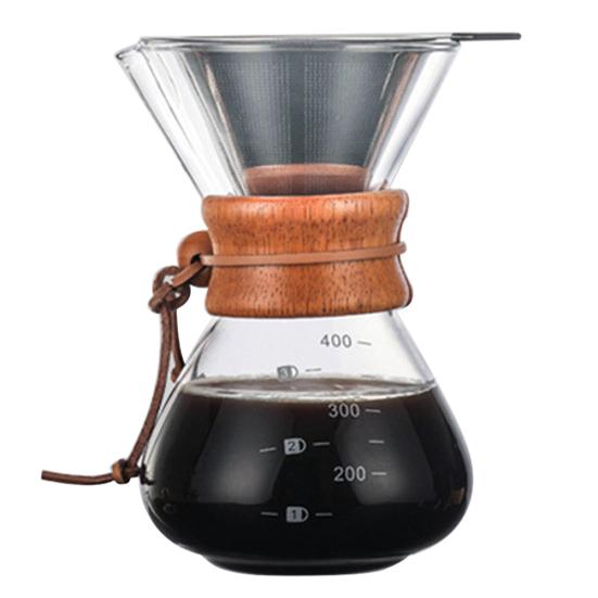 Стеклянный кофейник на 400 мл, термостойкий эспрессо над кофеваркой-перколятором