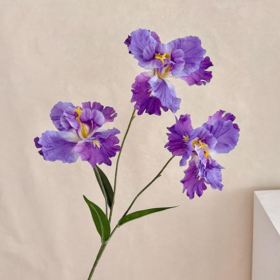 Iris Artificial Flower Realistic Faux Iris Flowers 33" Soft Fabric Indoor Outdoor Decor for Wedding Bridal Bouquets Centerpieces