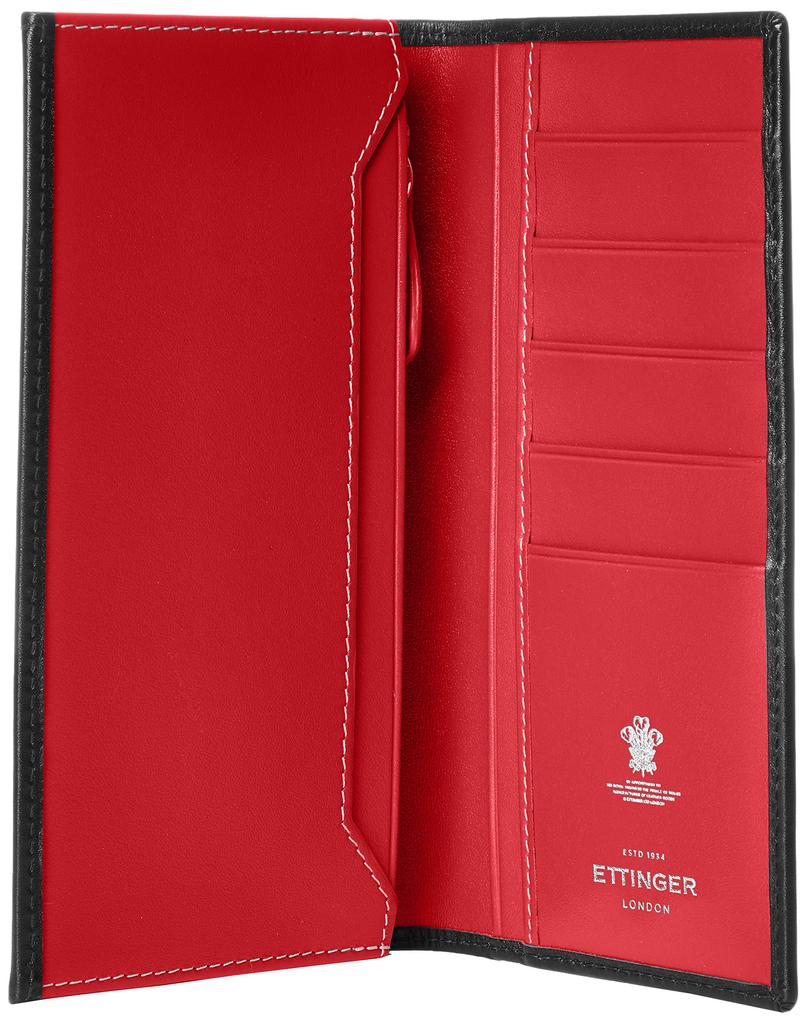 Обычный импортный длинный кошелек ST2112 с карманом для монет на молнии, тонкий, красный [Ettinger], ширина,