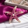Брошь Морское Животное Винтажная Брошь Морская Звезда со Стразами, Металлическая Булавка для Лацкана с Морской Тематикой, Булавка-Украшение для Костюма Платья Пальто Шарфа Сумки