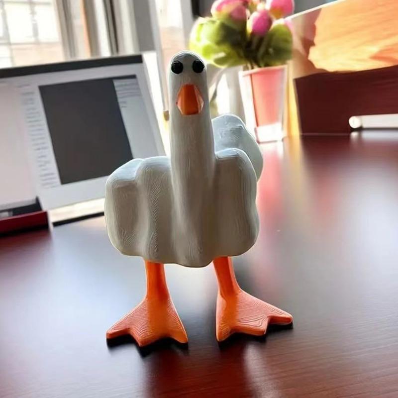 1 шт., Полимерная статуэтка «Duck You» - Современный домашний декор, Идеальный подарок на День святого Валентина, Пасху.