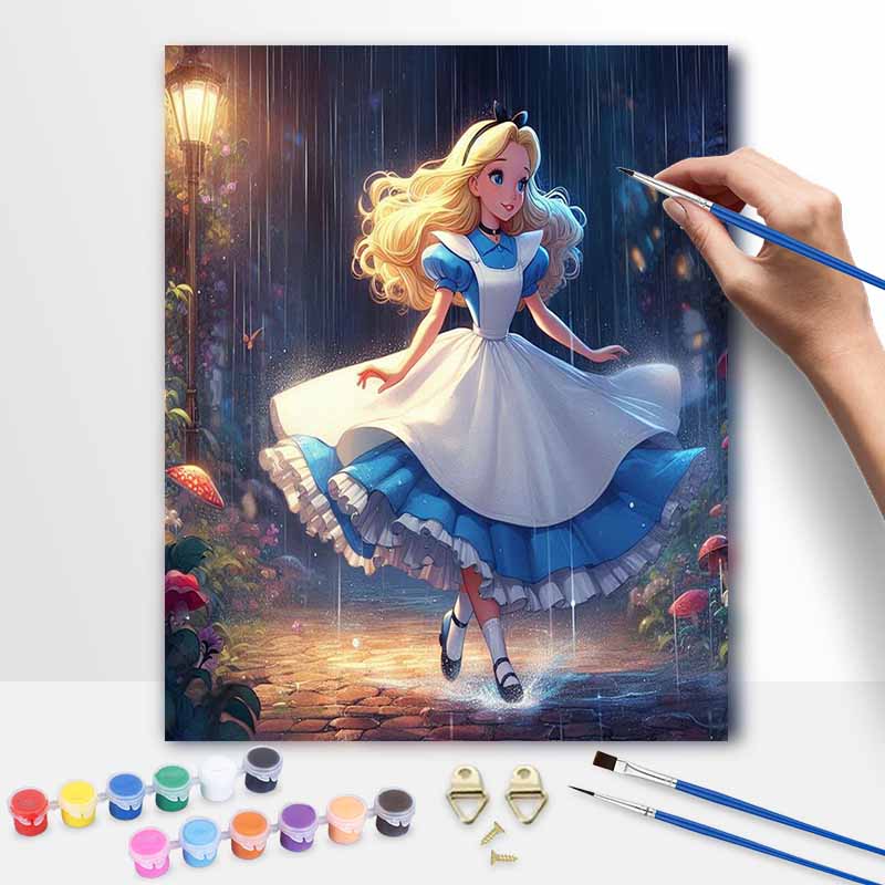 Disney Набор для рисования своими руками «Алиса в Стране чудес» Классический стиль Декор для дома Поделка Идея подарка Набор «Раскрась по номерам» Элегантный Декор стен Страны чудес Картина