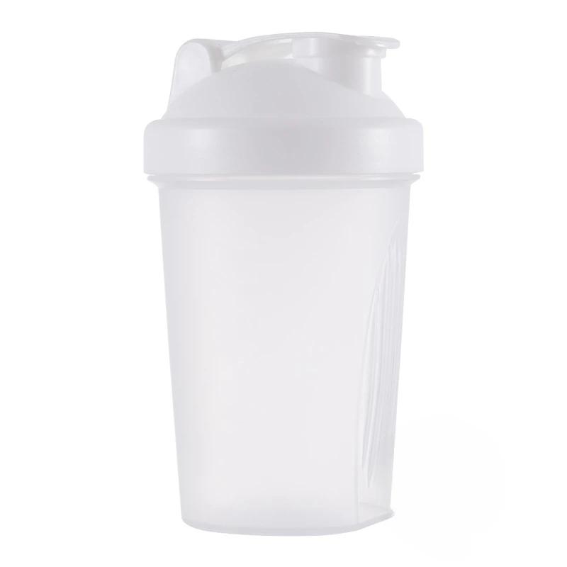 Спортивная бутылка-шейкер 400 мл, пластиковая, для смешивания протеинового порошка (сывороточного), с шариком из нержавеющей стали, для тренировок, фитнеса, спортзала, для использования на открытом воздухе