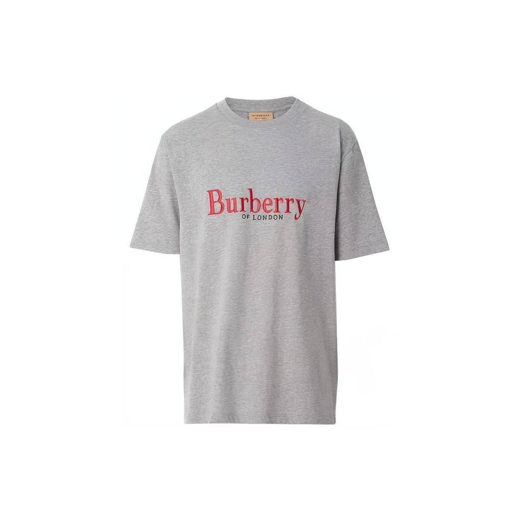 Burberry T Shirts Men's Gray Crew Neck Moderate 80078291