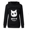 Kangaroo Pouch Cats Fish Print Long Sleeve  Hoodie Pets Holder Sweatshirt