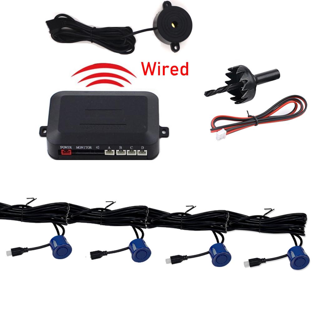 4 Car Parking Sensor Kit Buzzer 22mm Reverse Backup Radar Sound Alert Indicator Probe System 12V for BMW E39 Ford Focus 2 Opel
