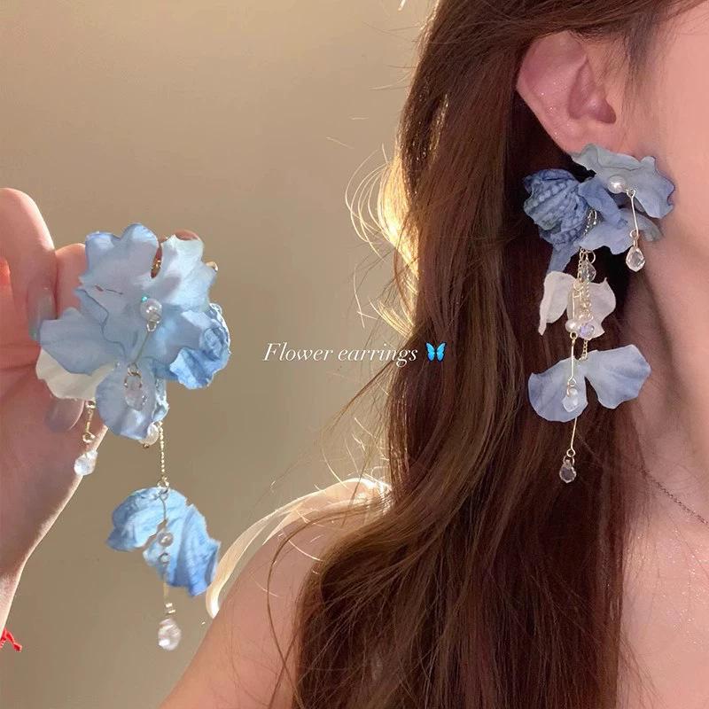 Летние милые серьги с цветами: Универсальные серьги-гвоздики высокого класса с иглой из серебра 925 пробы