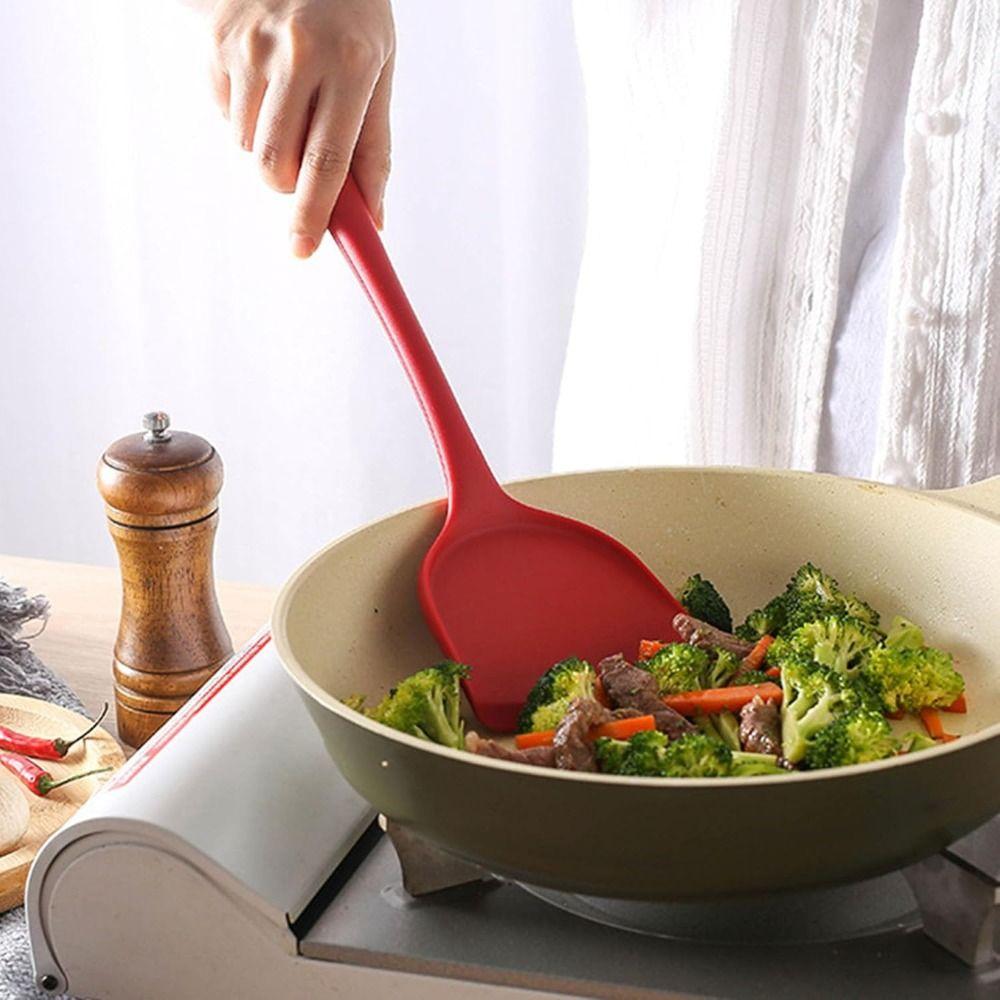 Silicone Wok Spatula Nonstick Kitchen Utensil Asian Stir Fry Turner  Cooking