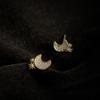 Серьги Star Moon Женская мода Light Luxury Niche Design Sense Star Moon Цирконовые серьги