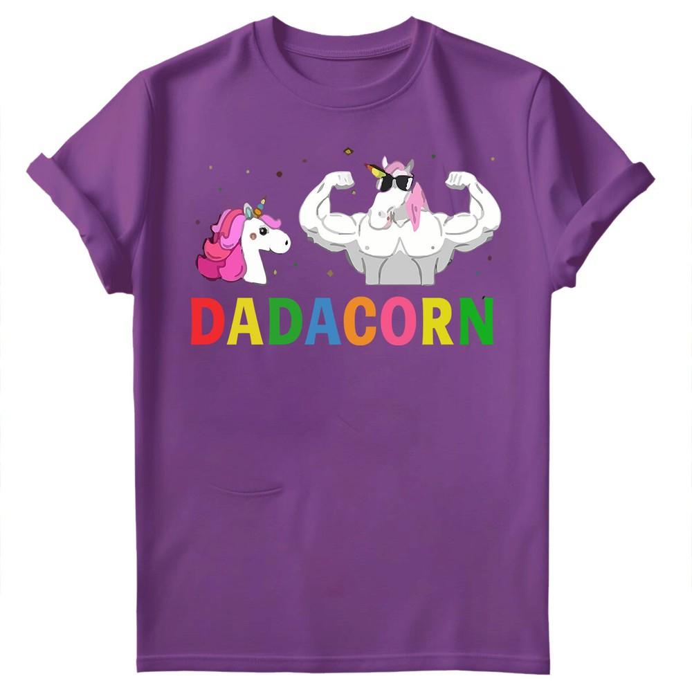 Fathers Day Unisexs T Shirt Funny Unicorn Dadacorn Daddy Gymer Dad Tee Top FD