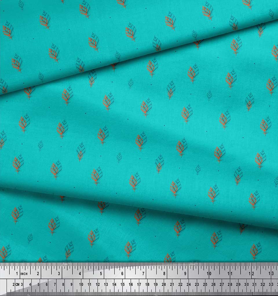 Soimoi Белая полиэстеровая креповая ткань с принтом в виде листьев на метр 42 дюйма