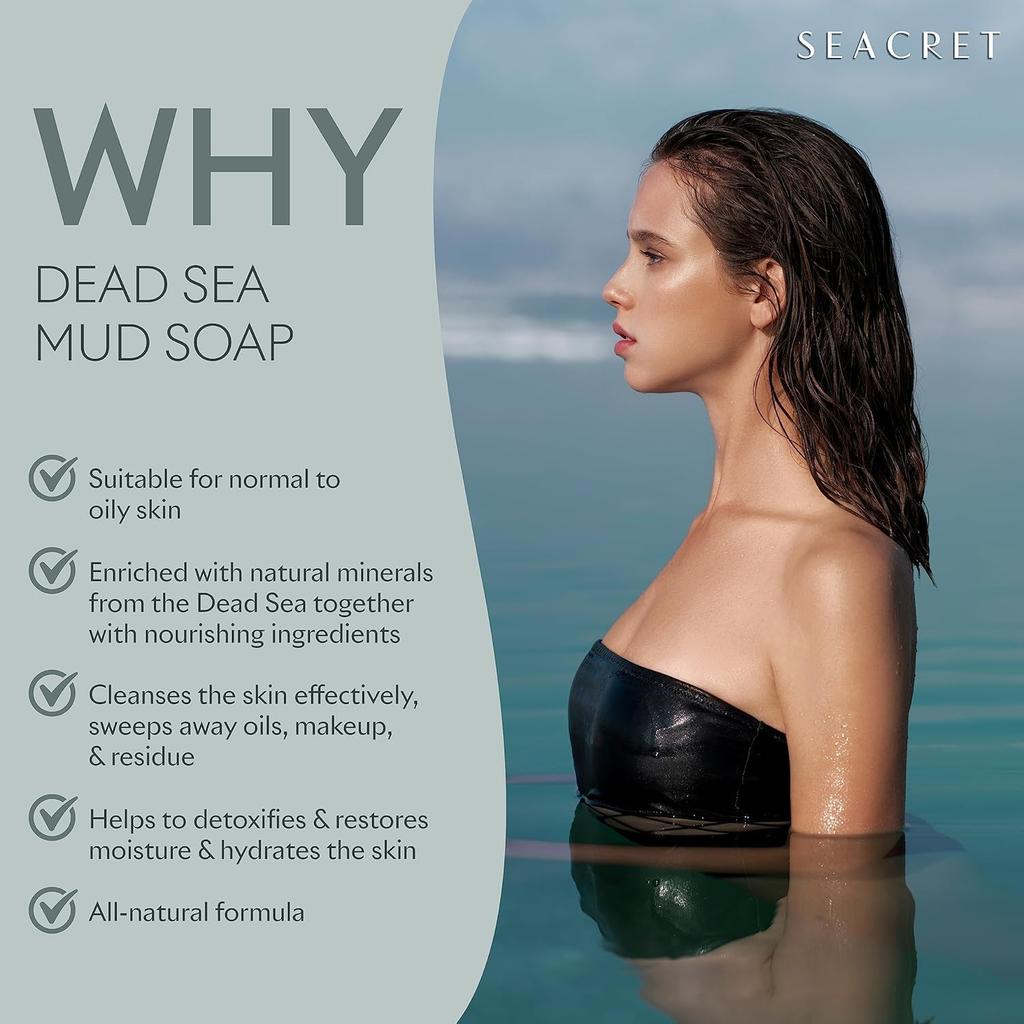 SEACRET Матирующая Грязь для Лица Мёртвого Моря Твердое Мыло для Лица 125г, Очищающее Средство, Инфузия, Мыло, Пенка, Уход за Кожей,